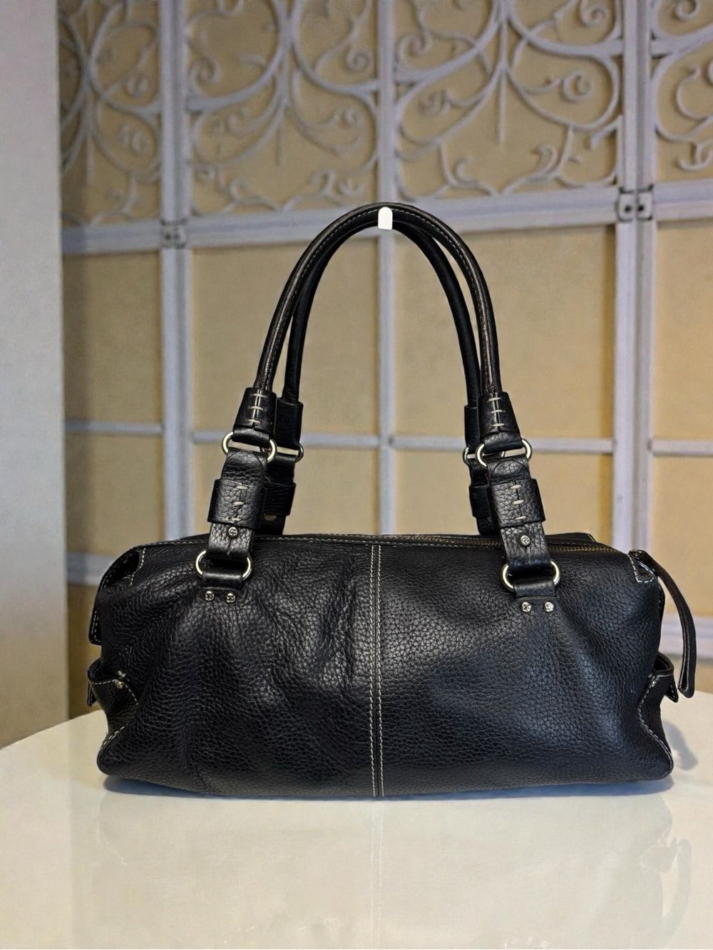 Vintage 🖤♠️ Kate Spade Cami Foster Black Pebbled Leather Barrel Bag Y2k - IYKYK🦄 - Picture 5 of 15